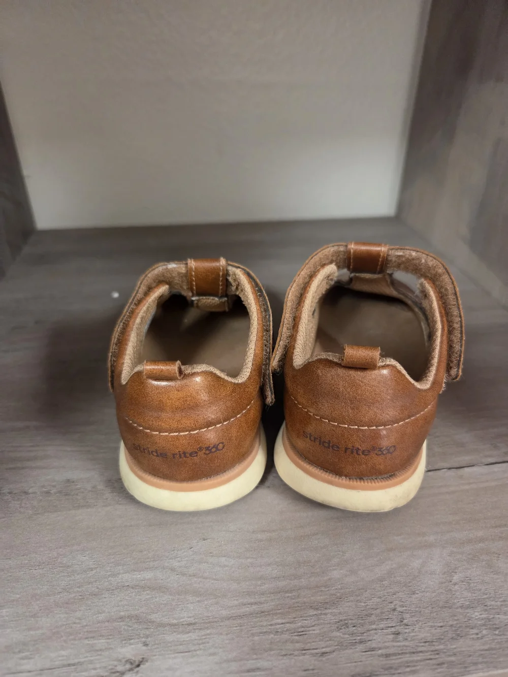 Stride Rite Toddler Tan Leather T-Strap Mary Janes